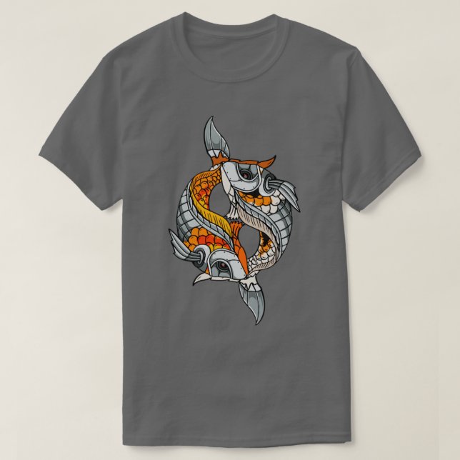 Camiseta Cyborg Koi Fish Japonês Cyber Aestético (Frente do Design)