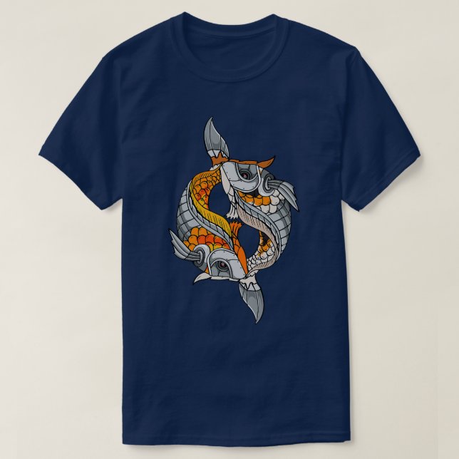 Camiseta Cyborg Koi Fish Japonês Cyber Aestético Premium (Frente do Design)
