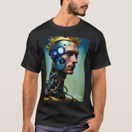 Camiseta Cyborg Príncipe Rei Mens T-Shirt com Crowned