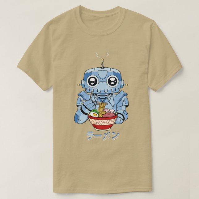 Camiseta Cyborg Robot Ramen Noodles Cyber Aestético (Frente do Design)
