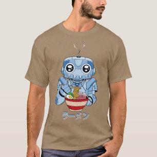 Camiseta Cyborg Robot Ramen Noodles Cyber Aestético