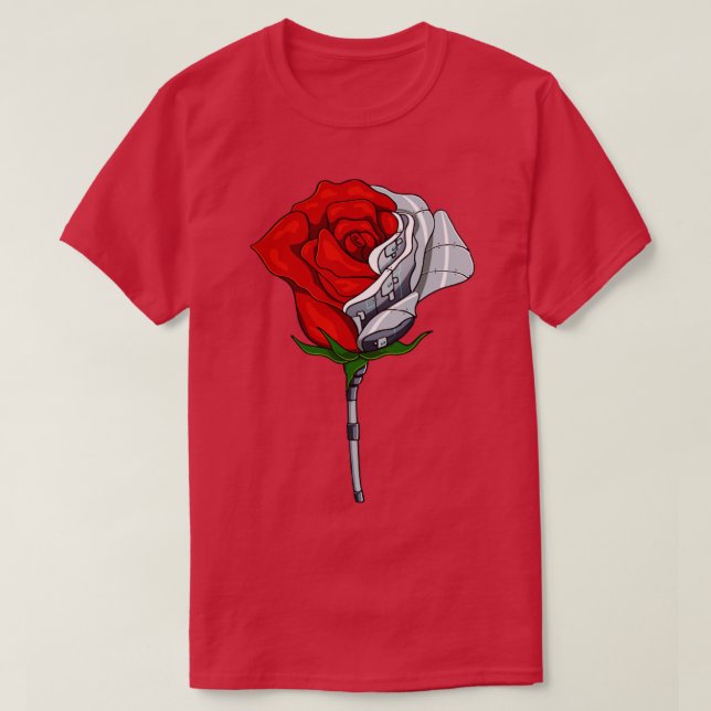 Camiseta Cyborg Rosa Cyber Aestético (Frente do Design)