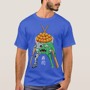 Camiseta Cyborg Sushi Monster Japonês Cyber Aestético