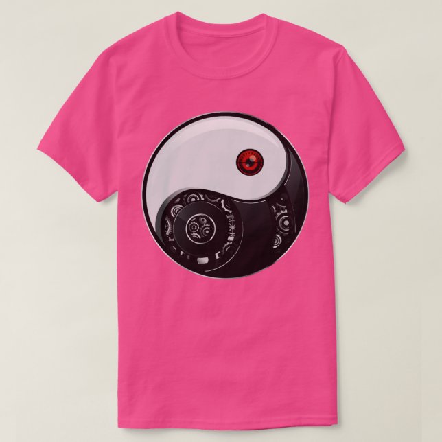 Camiseta Cyborg Ying Yang Yin Yang Yang Cyber Aestético (Frente do Design)