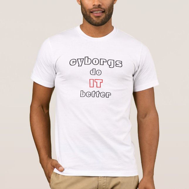 Camiseta cyborgs melhora (o cinza) (Frente)