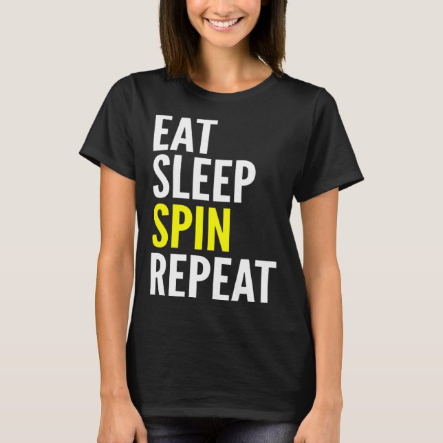 Camiseta Cycling   Eat Sleep Spin Repeat (Frente)
