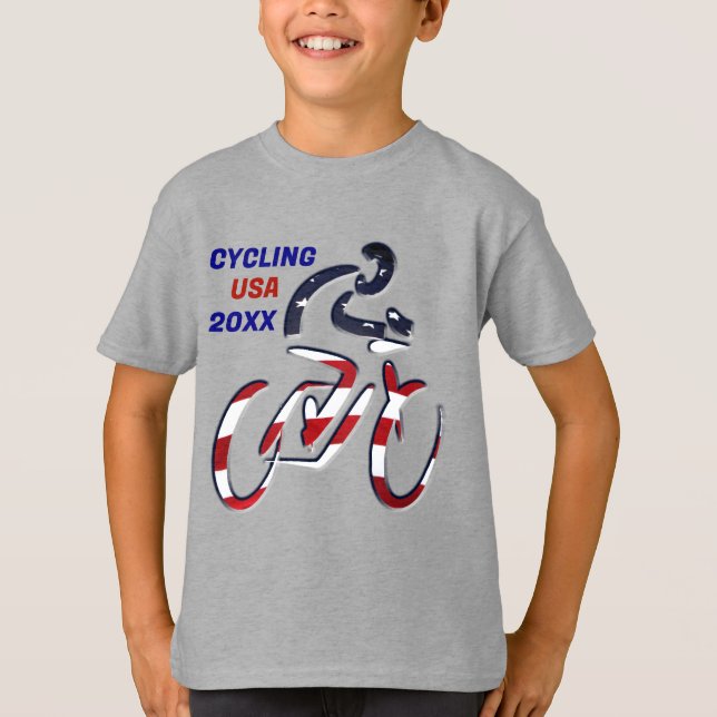 Camiseta CYCLING Patriótico dos EUA (Frente)