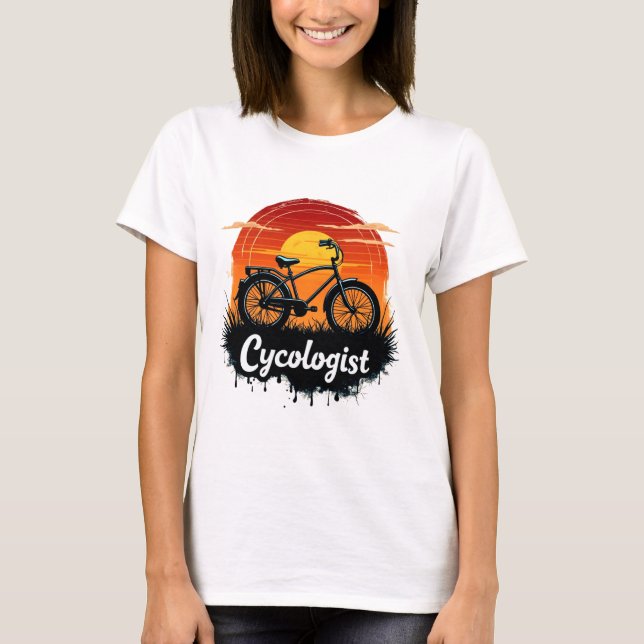 Camiseta Cycologist Bike Adventure: Teto Gráfico Sunset (Frente)