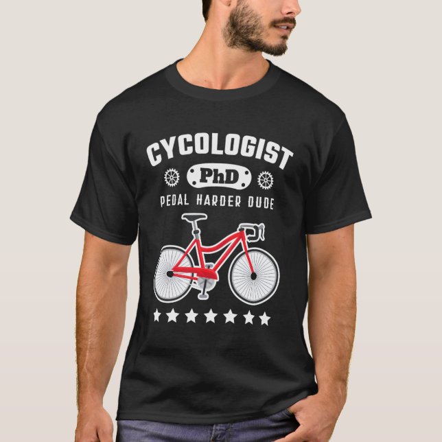 Camiseta Cycologist Phd Funny Cyclist Road Bicycle Gif (Frente)