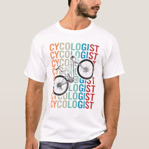Camiseta Cycologist Retro Vintage Ciclista MTB Engraçado Ci