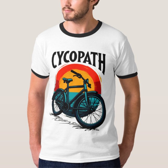Camiseta Cycopath: Bike Energetica com Teto Gráfico do Sol (Frente)