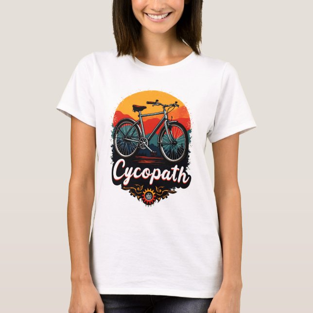 Camiseta Cycopath: Bike Energetica e Gráfico do pôr do sol (Frente)