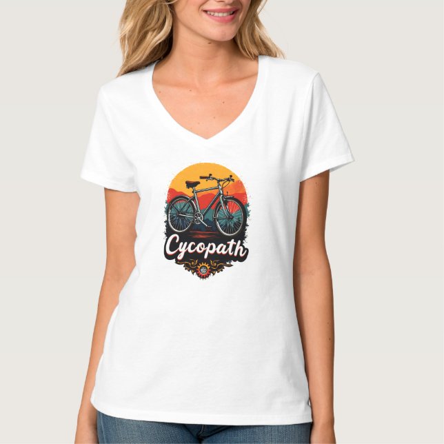 Camiseta Cycopath: Bike Energetica e Gráfico do pôr do sol (Frente)