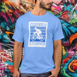 Camiseta Cycopath para Cyclists Blue<br><div class="desc">Ciclista, motociclista, triatleta, ou motociclista de fim de semana, esta camiseta cicopath acentuada com tons de azul é um presente perfeito para os homens em sua vida, para dia de os pais, Natal ou seu aniversário. Mais designs na nossa coleção.</div>