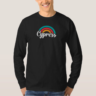 Camiseta CYPRESS CA Retro Script Com Arco-Íris