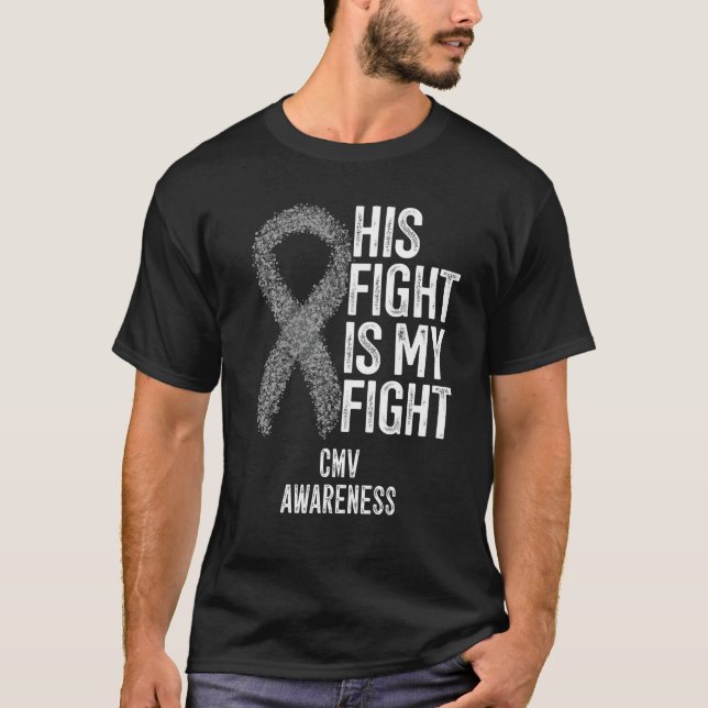 Camiseta Cytomegalovirus Sua Luta É Minha Luta Contra Aware (Frente)