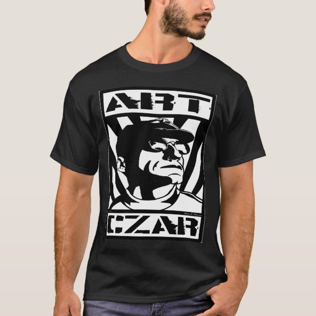 Camiseta Czar da arte - a Dinamarca equipe - BW (Frente)