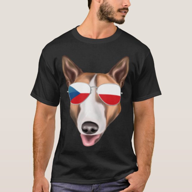 Camiseta Czech Flag Bull Terrier Dog Czech Republic Pocket (Frente)