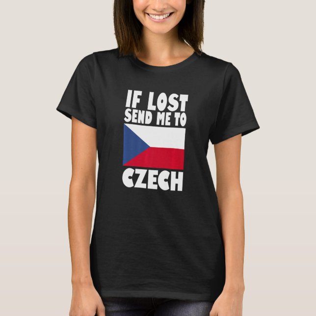 Camiseta Czech Flag Design  If lost send me to Czech Premiu (Frente)
