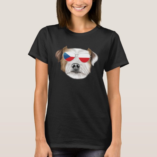 Camiseta Czech Flag Parson Russell Terrier Dog Czech Republ (Frente)