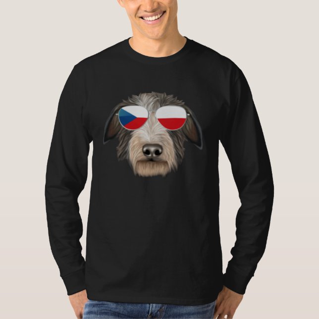 Camiseta Czech Flag Scottish Deerhound Dog Czech Republic P (Frente)