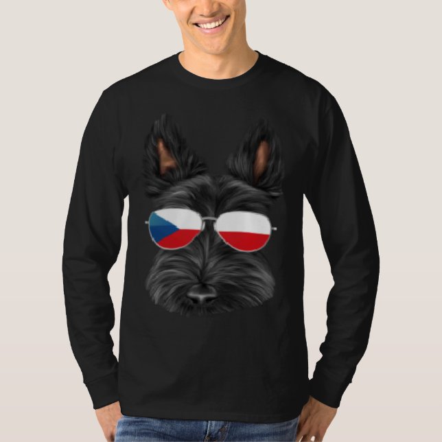 Camiseta Czech Flag Scottish Terrier Dog Czech Republic Poc (Frente)