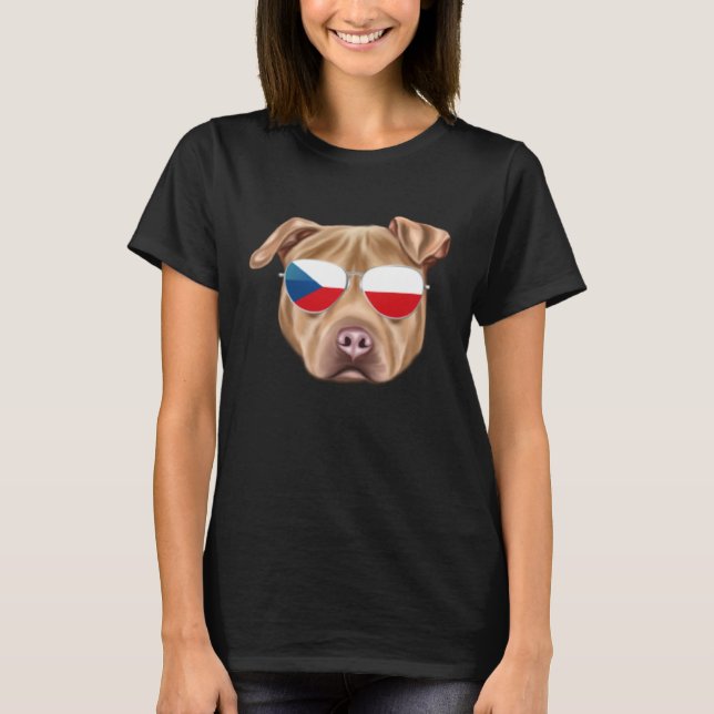 Camiseta Czech Flag Usa Staffordshire Terrier Czech Republi (Frente)