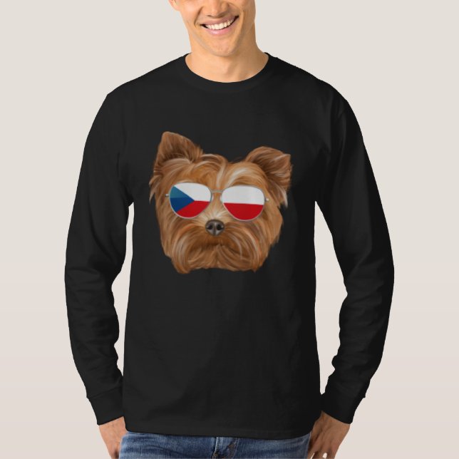 Camiseta Czech Flag Yorkshire Terrier Dog Czech Republic Po (Frente)