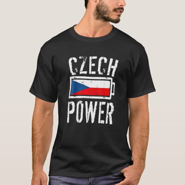 Camiseta Czech Republic Flag  Czech Power Battery Proud (Frente)