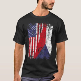 Camiseta CZECH REPUBLIC ROOTS Half American Flag CZECH