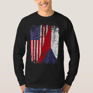 Camiseta CZECH REPUBLIC ROOTS Half American Flag CZECH