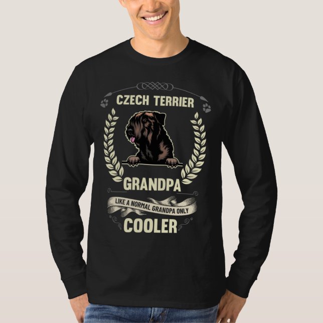Camiseta Czech Terrier Grandpa Like A Normal Grandpa Only C (Frente)