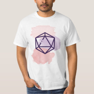Camiseta d20 de aquarela