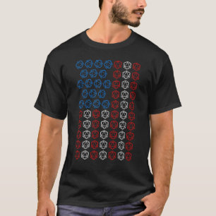 Camiseta D20 Dice American Flag Rpg Tabletop Roleplay 4t