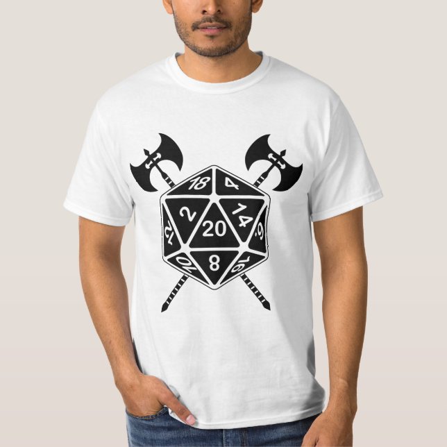 Camiseta D20 Dice com Eixos (Frente)