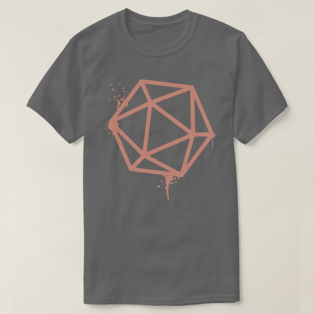 Camiseta D20 Dice Flesh Paint Tabletop RPG (Frente do Design)