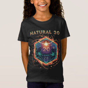 Camiseta D20 Flamejante Natural 20 Dados D20 Crítico Épic