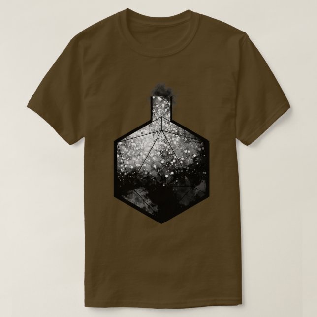 Camiseta D20 Garrafa Alquimia Preta (Frente do Design)