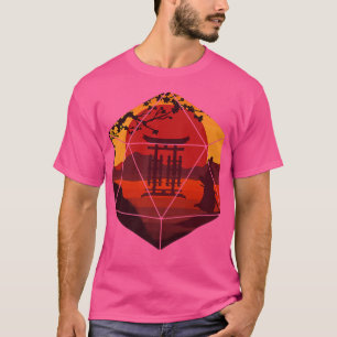 Camiseta D20 RPG Dice Art Dungeons Guerreiro Samurai Fantas