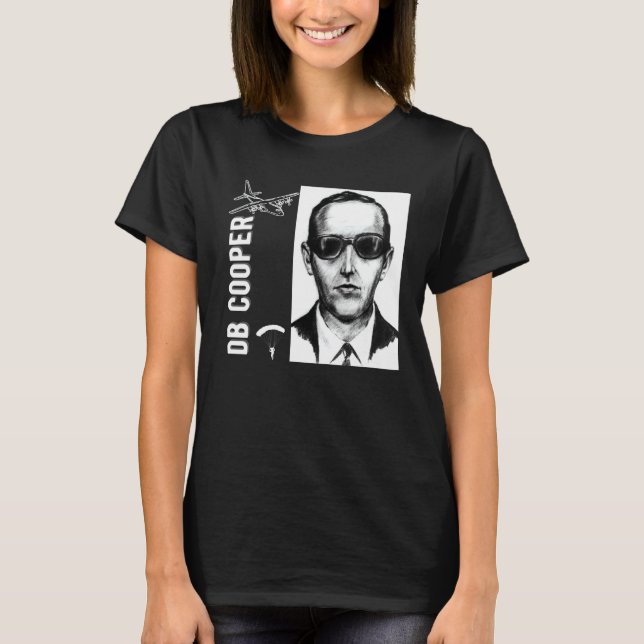 Camiseta D B Cooper Skyjacker Hijack Retro 60s Estilo Gráfi (Frente)