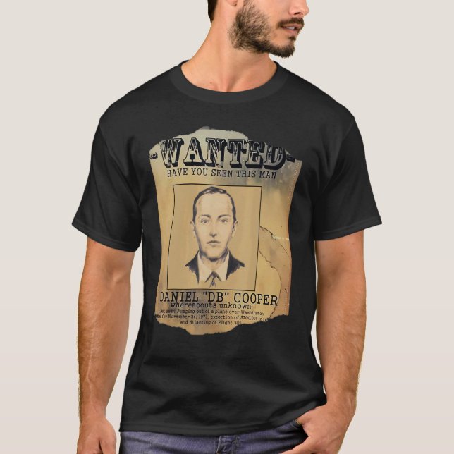 Camiseta D B Cooper Wanted Where Are You (Frente)