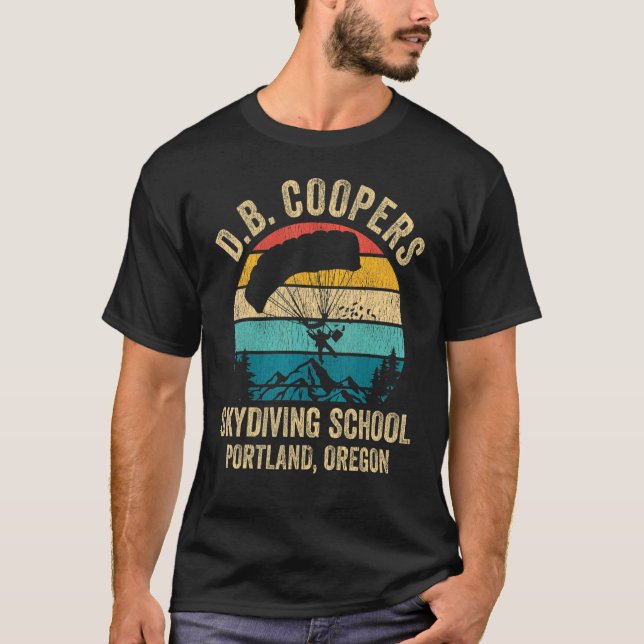 Camiseta D B Coopers Skydiving School Portland Oregon Vint (Frente)
