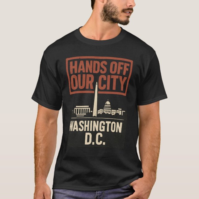 Camiseta D.C. Mãos fora de nossa cidade (Frente)