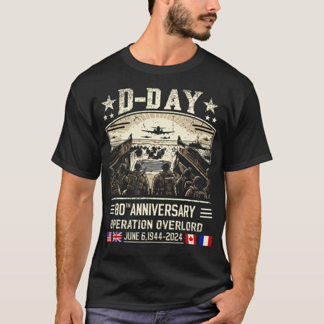 Camiseta D-Day Dwight D. Eisenhower Quote D-Day 80 Annive (Frente)