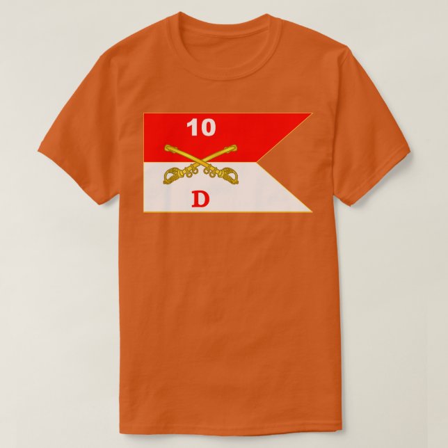 Camiseta D Delta Troop 10th Cavalry Guidon (Frente do Design)