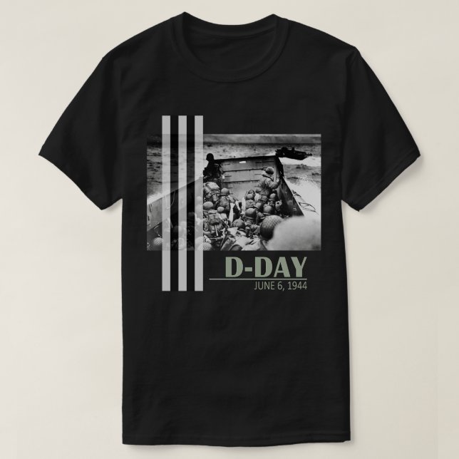 Camiseta D Dia 06 junho 1944 WW2 Aterros Normandos 2 (Frente do Design)