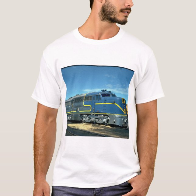 Camiseta D&H Alco PA-1 #18. (trem; céu; nuvens; trilho;) (Frente)
