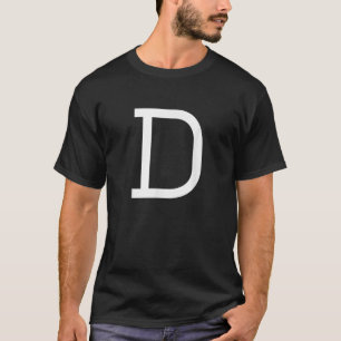Camiseta D - Letra alfabética Costume Monograma Diversão da