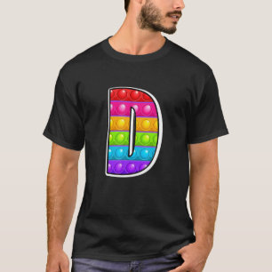 Camiseta D Letra Maiúscula C Alphabet Funny Poppin Ki