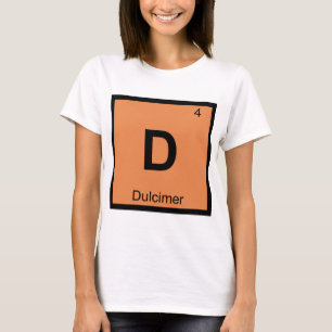 Camiseta D - Música de Dulcimer Química Símbolo da Tabela P